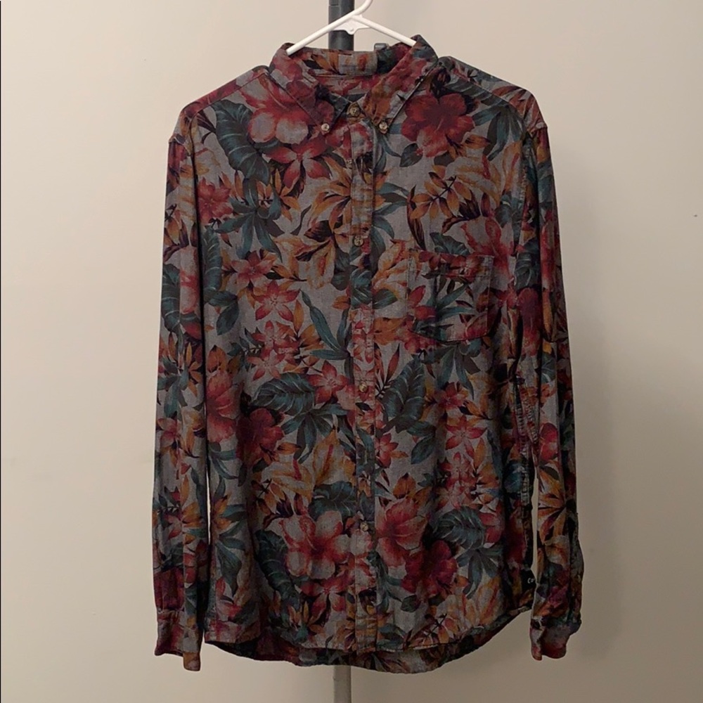 Barney Cools Floral Button Down Shirt Long Sleeve